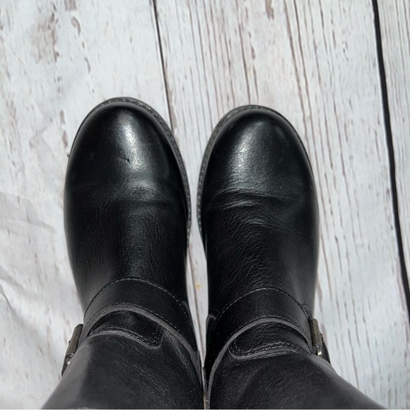 Frye Veronica Back Zip Black Leather Short Moto Boots size 6 - Picture 9 of 12